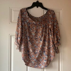 Large Pink Off the Shoulders Floral Blouse From Papaya